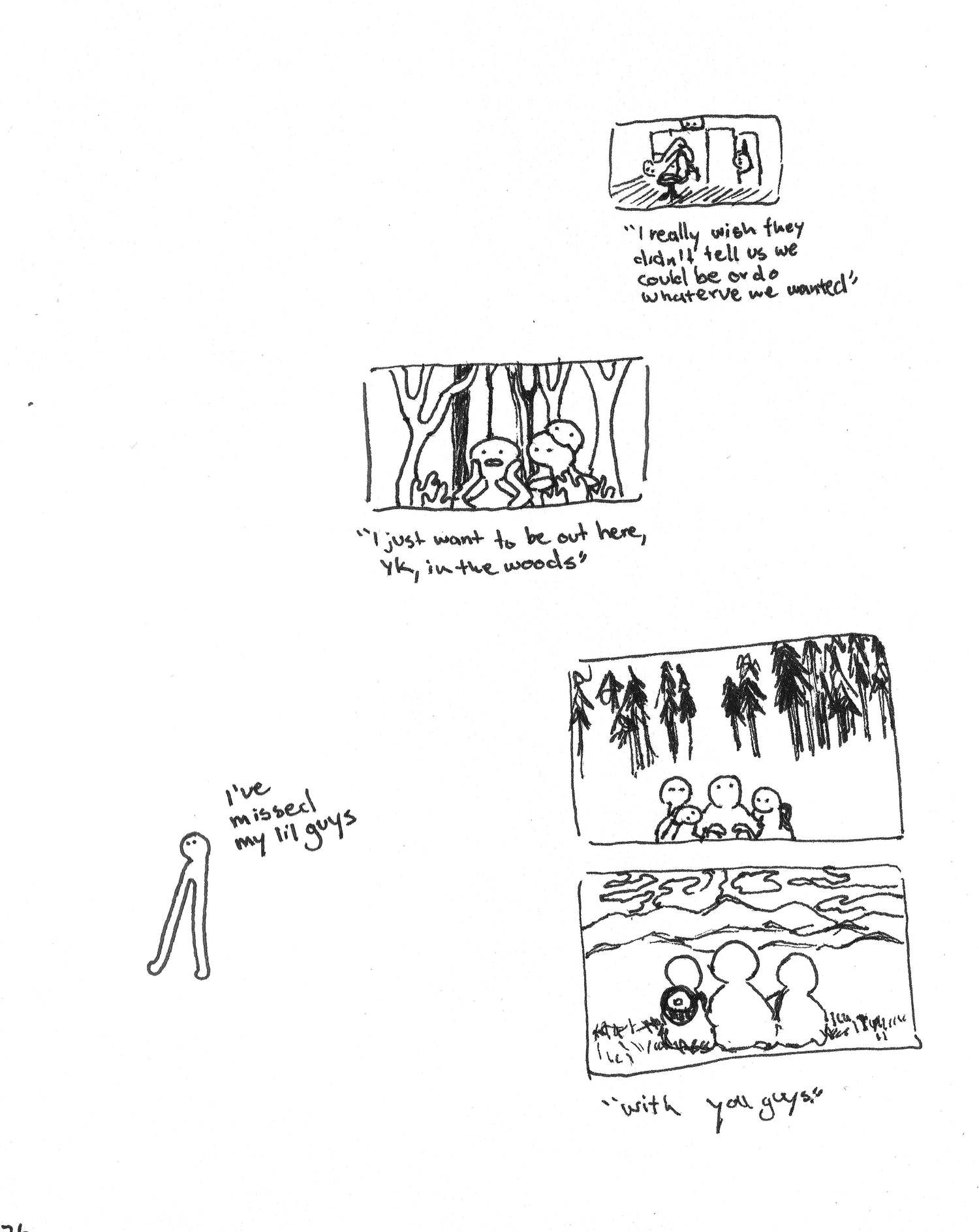 Sophia's full comic strip in soft green: two friends meet for matcha lattes and talk through the climate crisis and the arrival of AI, ending with a toast — the future is in our hands — and a promise to meet again next week.